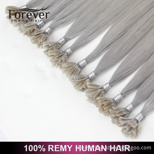 Forever keratin 100 cheap straight remy human #Silver u tip hair extension wholesale